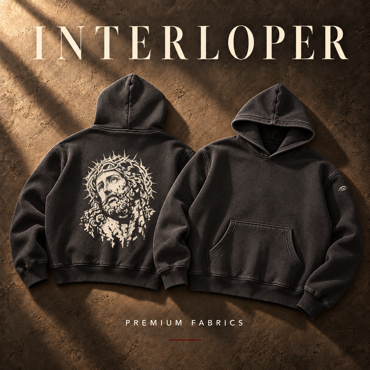 Crown of Thorns Snow Wash Fleece Oversize Hoodie