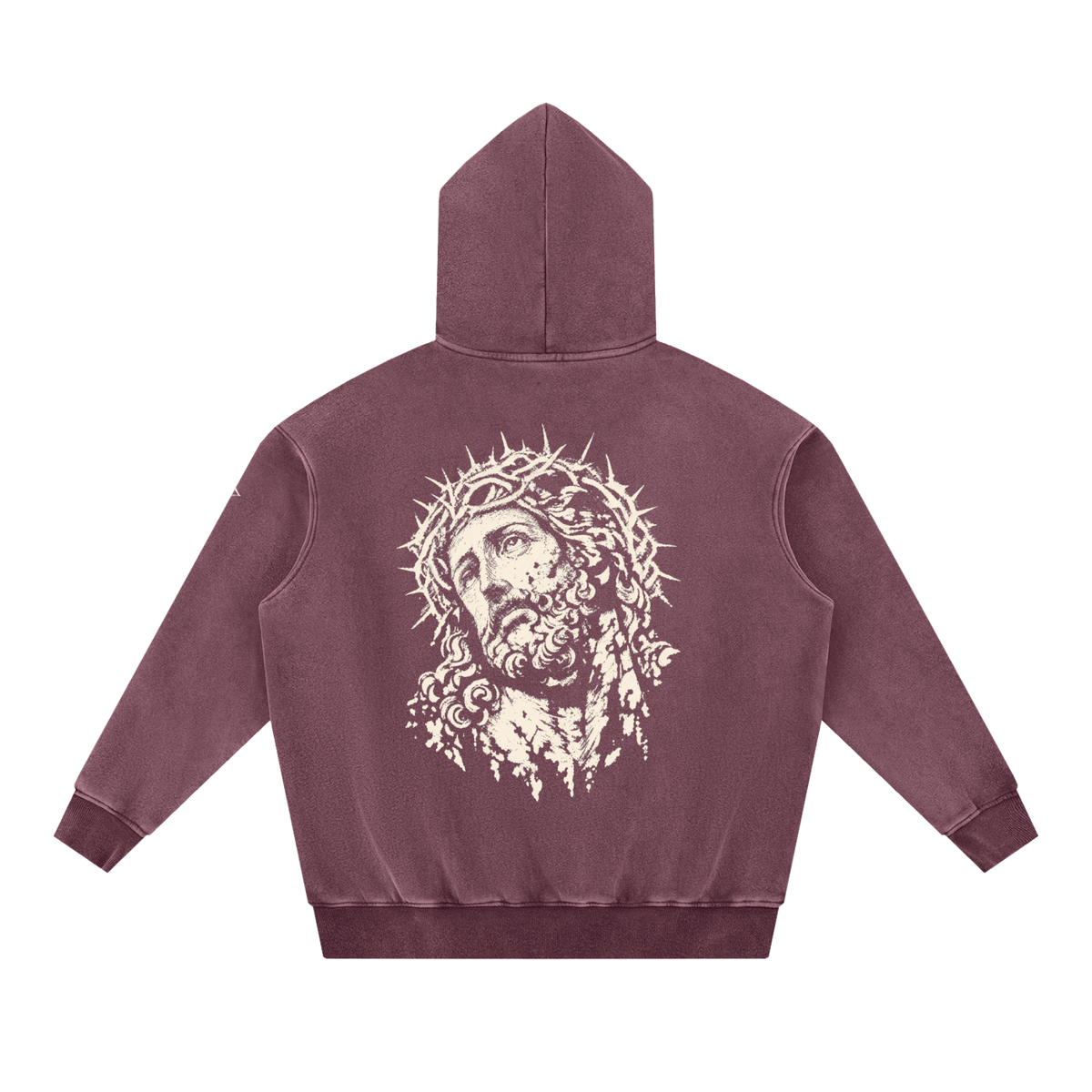 Crown of Thorns Snow Wash Fleece Oversize Hoodie
