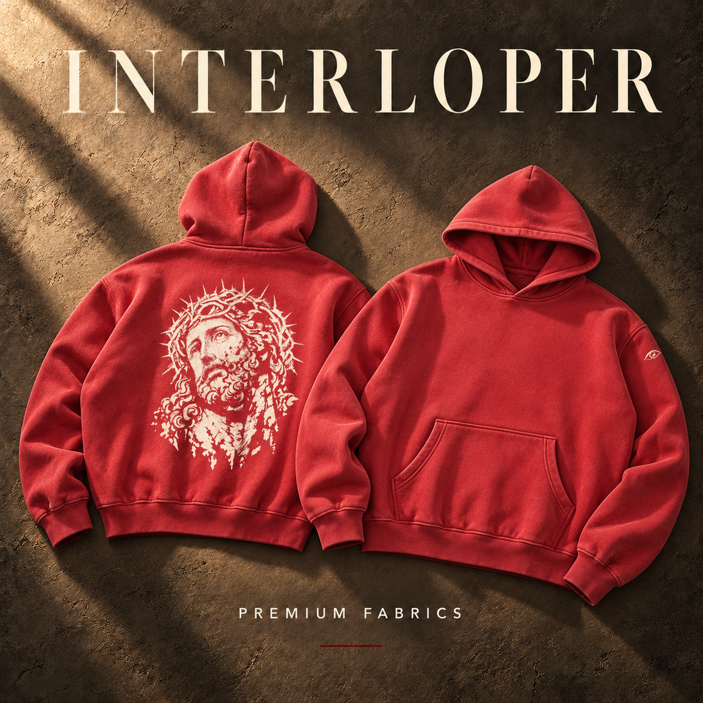 Crown of Thorns Snow Wash Fleece Oversize Hoodie