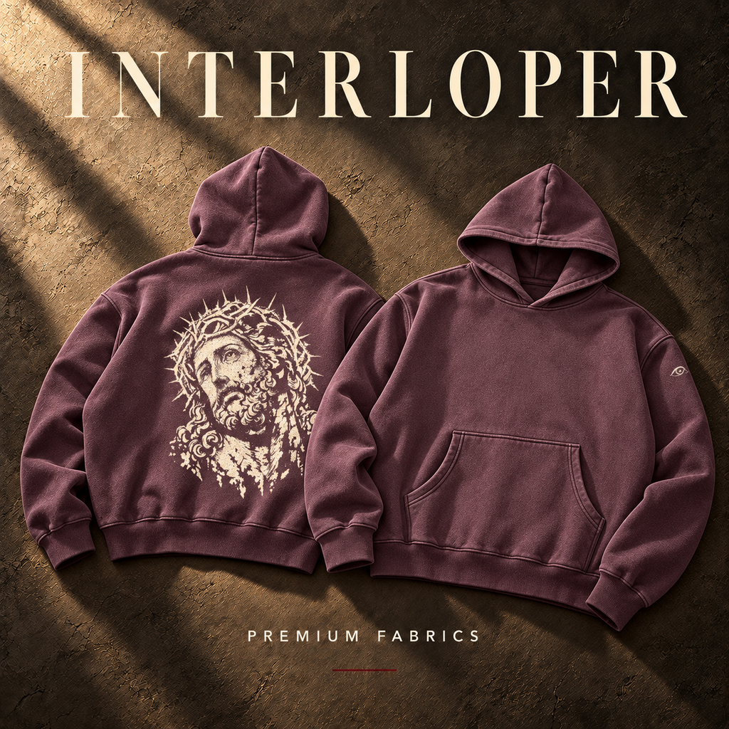 Crown of Thorns Snow Wash Fleece Oversize Hoodie